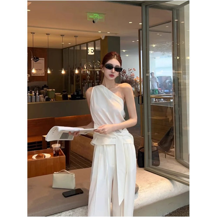 ASAYA6973 – Ivory Muse One-Shoulder Blouse 🤍✨