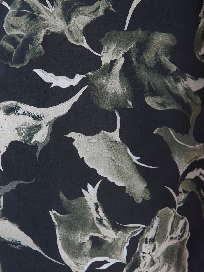 Black All Over Print Short Sleeves Shirt