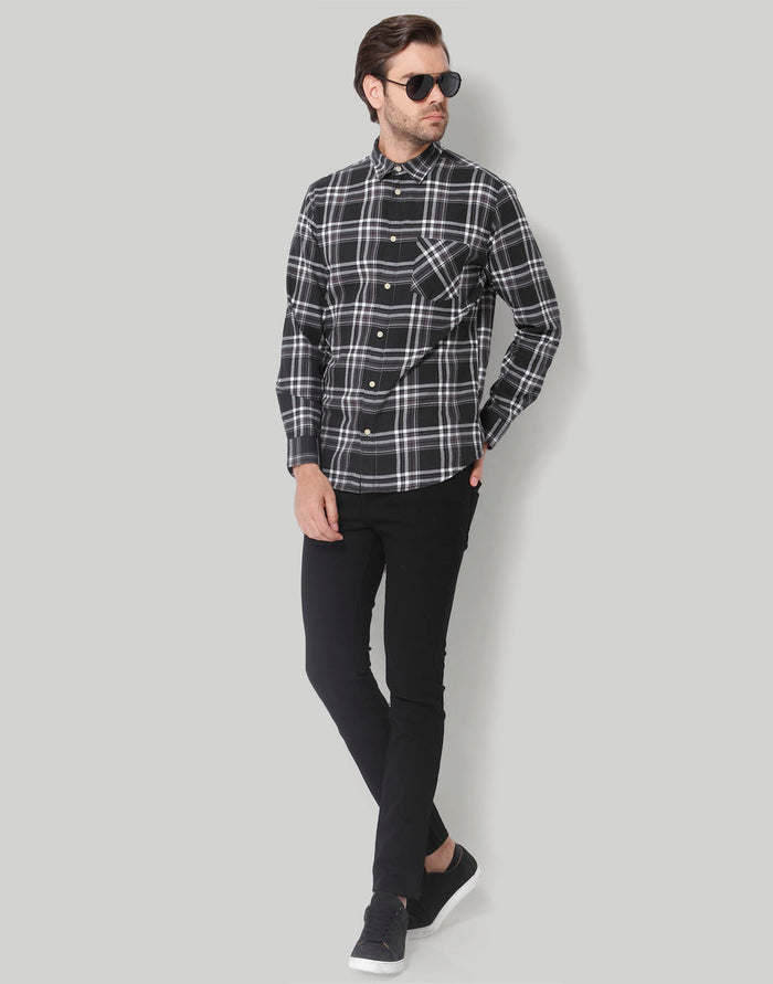 Black Check Full Sleeves Shirt