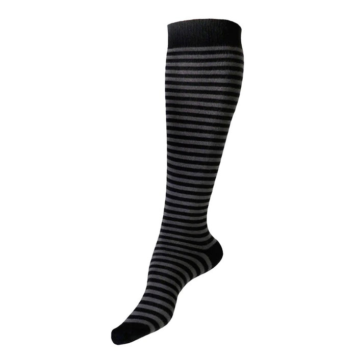 Black/Charcoal Stripe Boot Socks