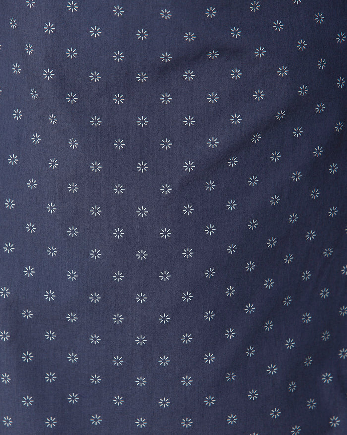 Blue Printed Full Sleeves Shirt