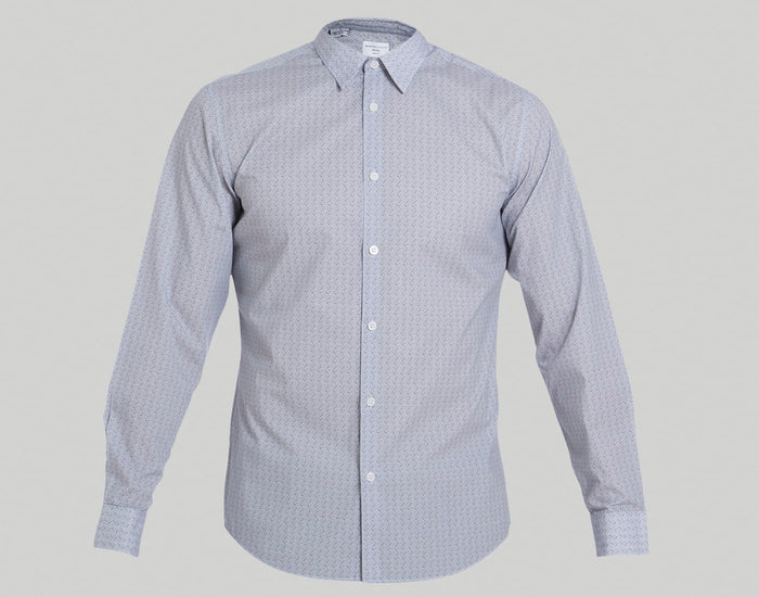 Blue Printed Full Sleeves Shirt