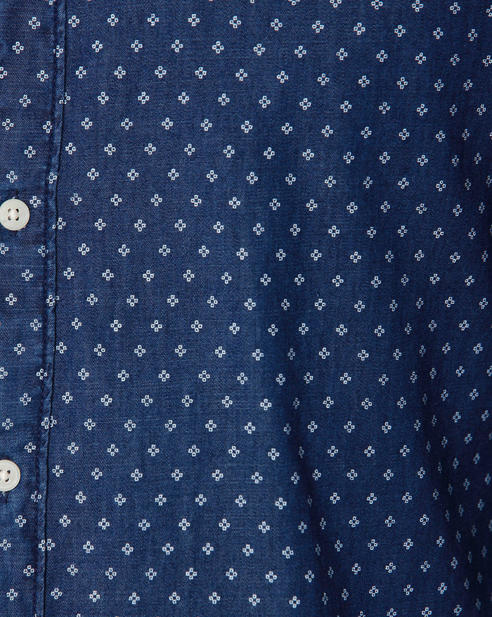 Blue Printed Full Sleeves Shirt