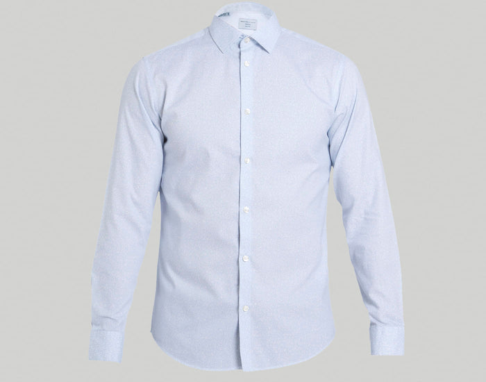Blue Printed Full Sleeves Shirt