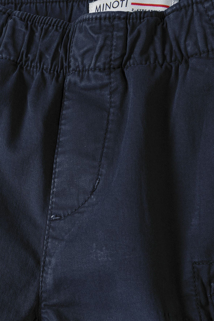Cargo Shorts Navy Elasticated Waist - 4