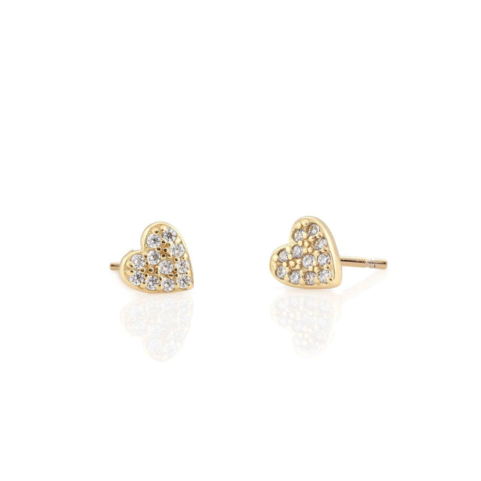 Crystal Heart Stud Earrings