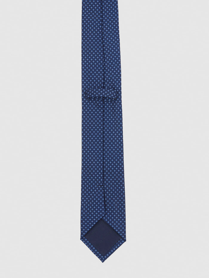 Dark Blue Printed Tie
