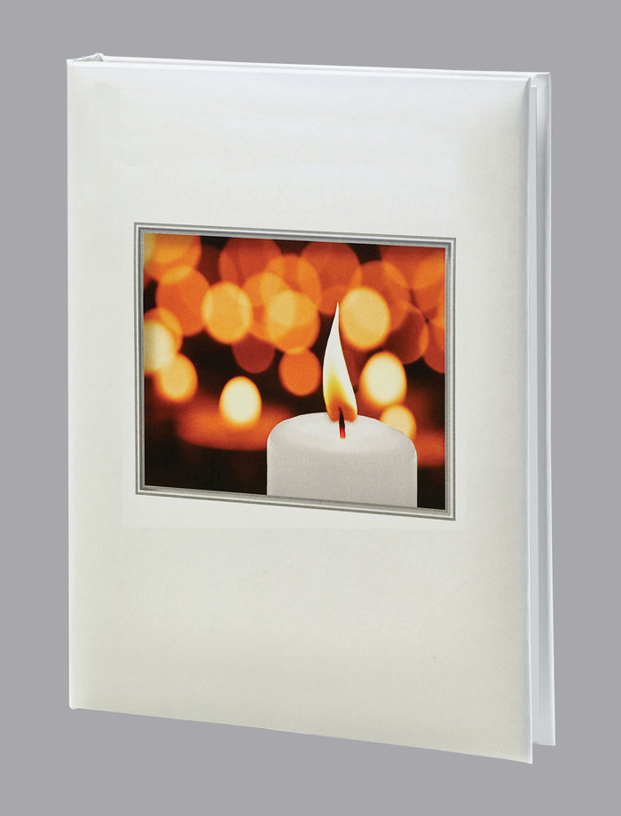 Eternal Light English Funeral Guest Book - 6 Ring - ST8513ENG-BK