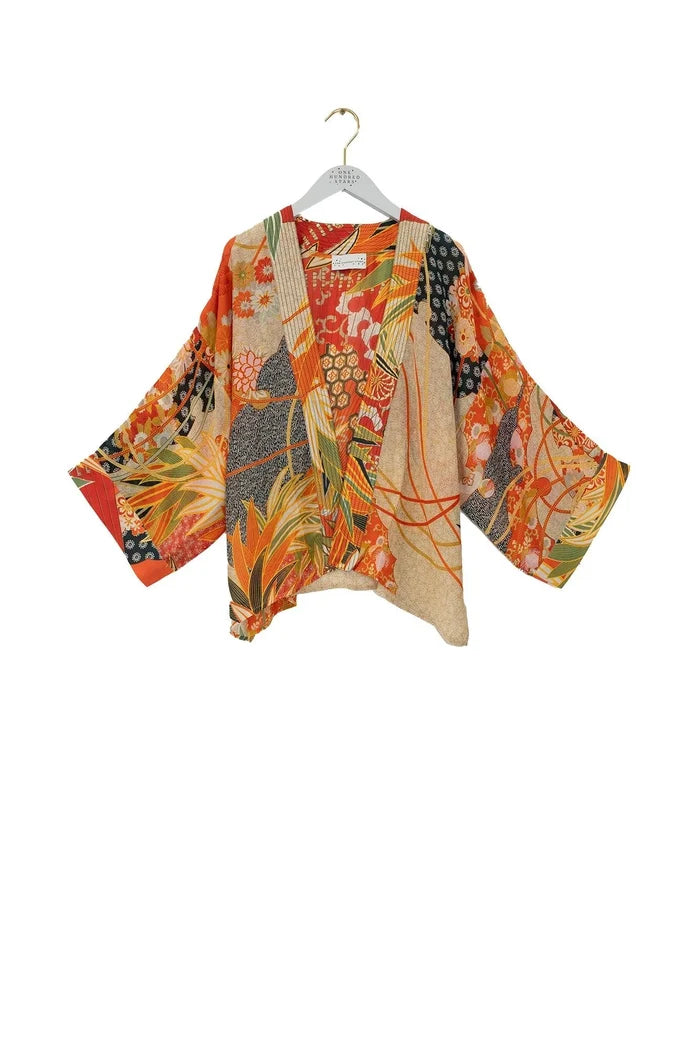 Fans Scarlet Short Kimono