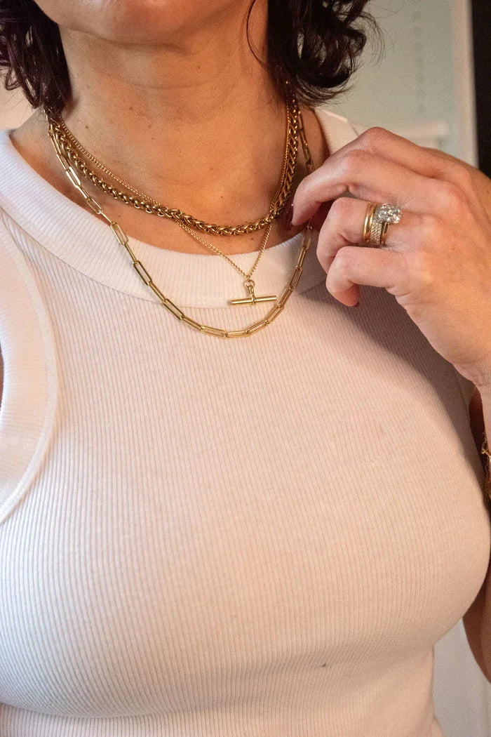 Gold Paperclip Chain Necklace