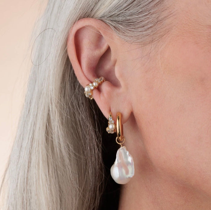Gold Pearl Ear Cuff