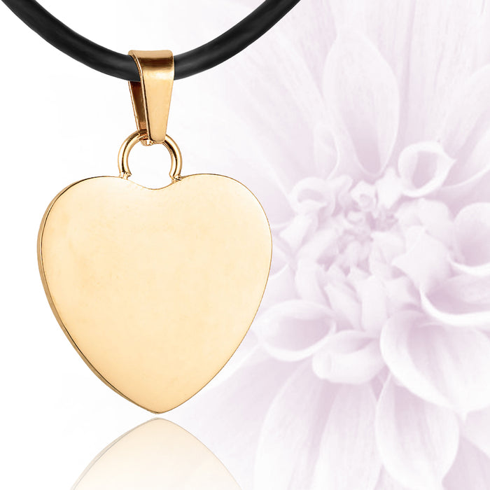 Gold polished fingerprint pendant - Heart
