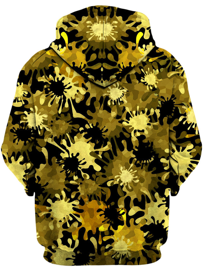 Gold Splatter Unisex Zip-Up Hoodie Sartoris Art Epic Hoodie