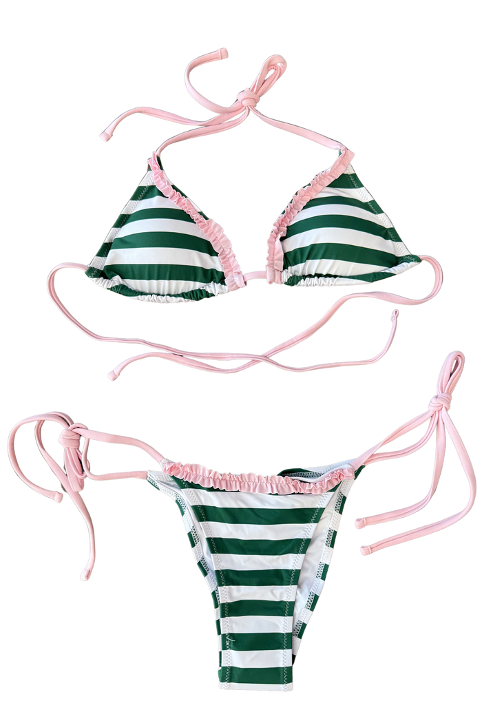 Green Stripe Bikini Top, adeline boutique, dallas boutique, boutique