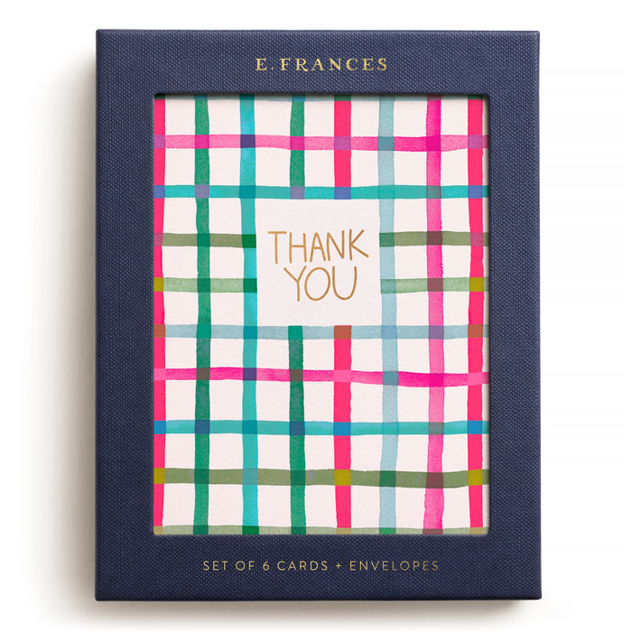 Happy Plaid Thank You Notes Set 6