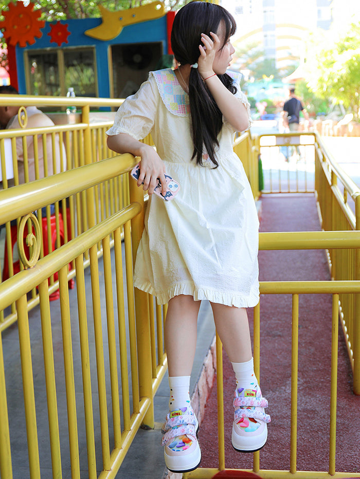 Heart Pattern Round-Toe Flats