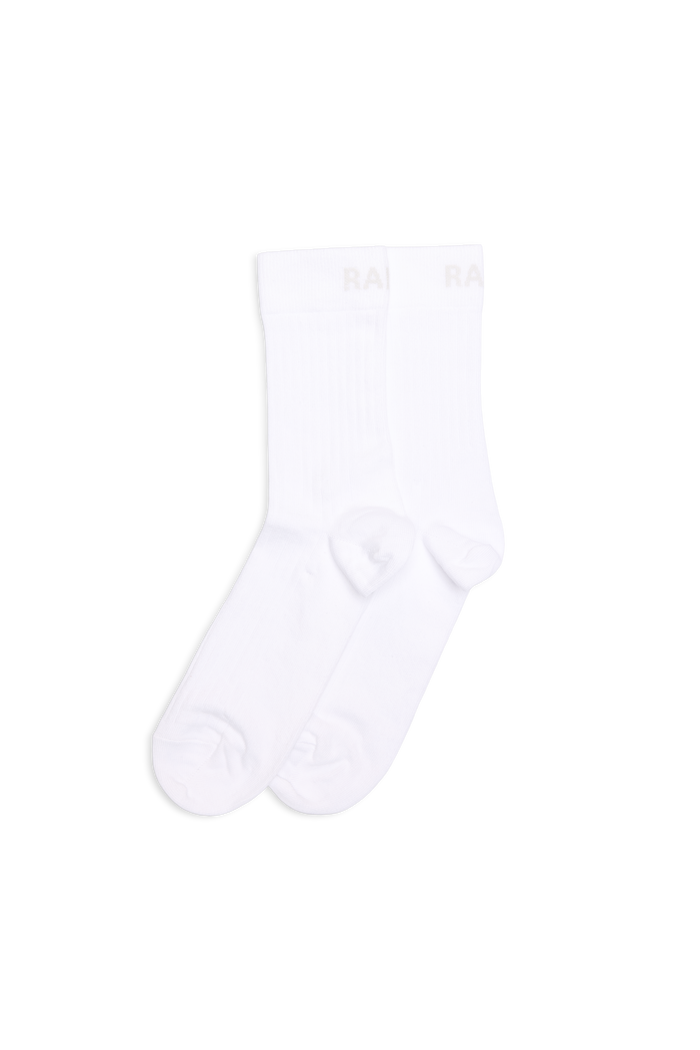 RAINS Logo Socks 2-Pack White/White Socks