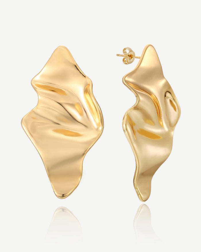 Long Ripple Stud Earring