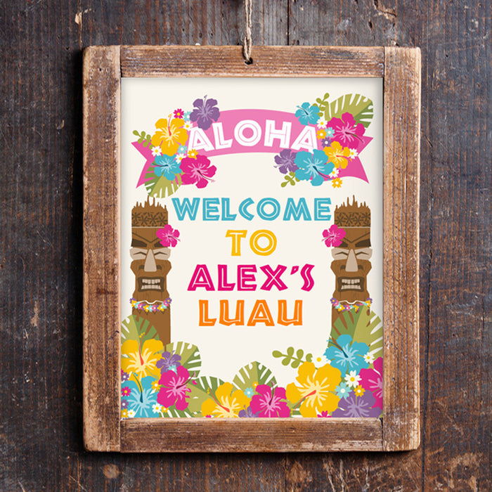 Luau Hawaiian Party Door Sign
