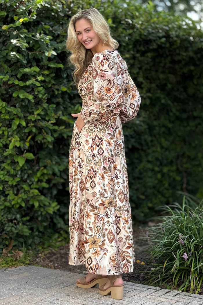 Maple Lane Printed Maxi Dress