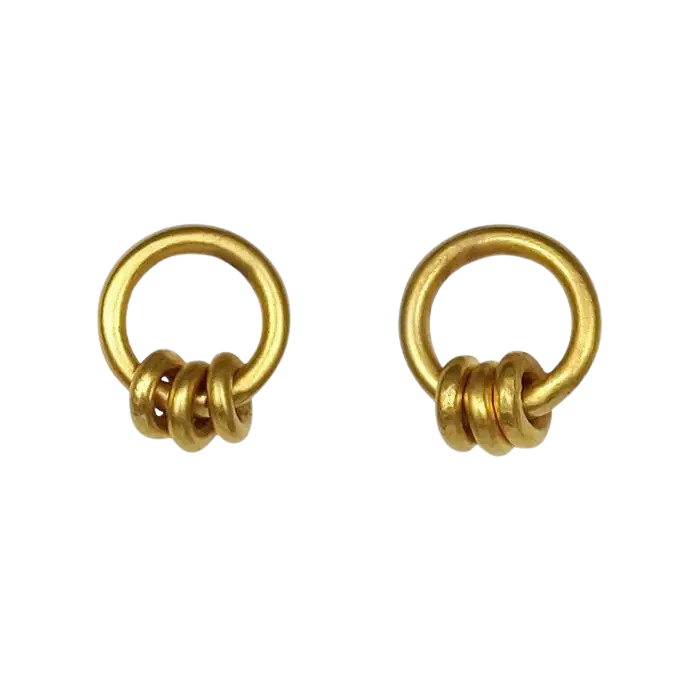 Moving Rings Stud Earrings