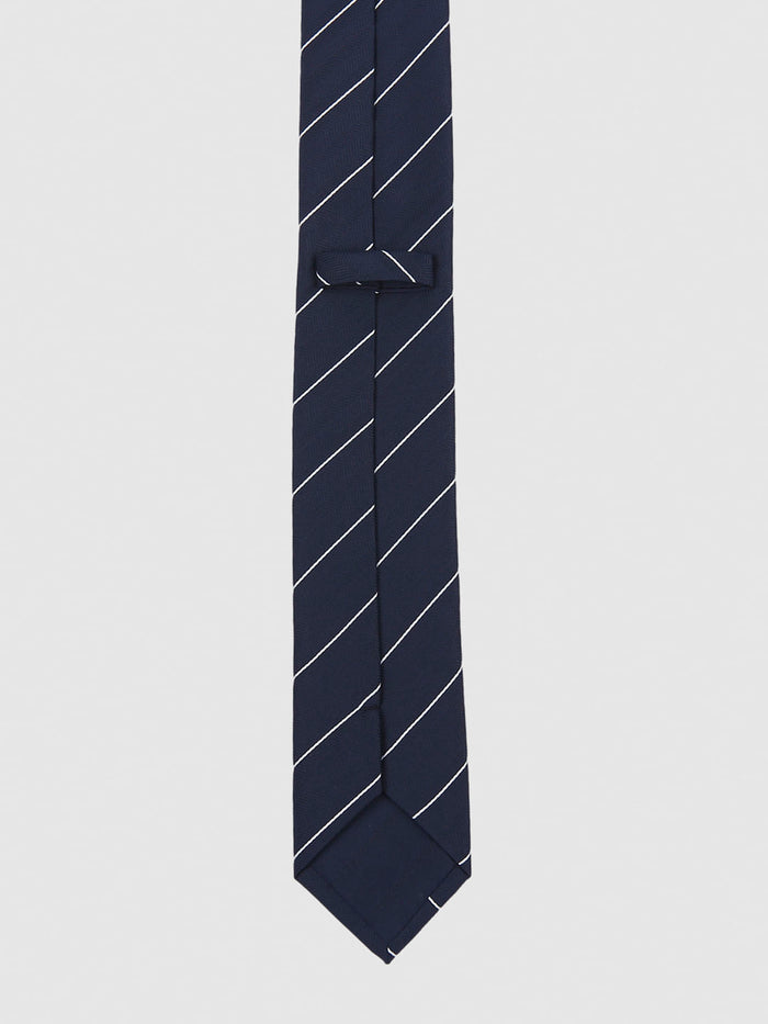 Navy Blue Striped Tie