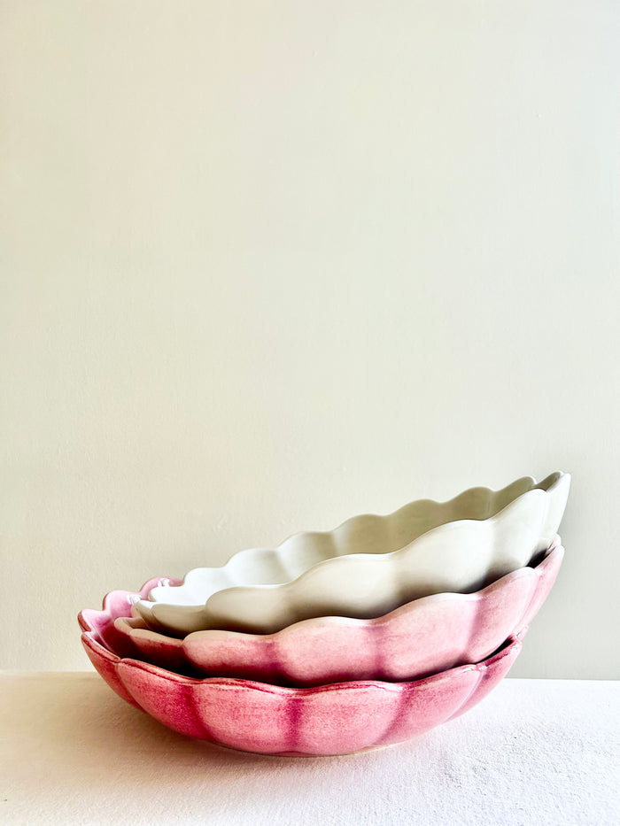 Oyster Oval Serving Bowl 12" - Blush