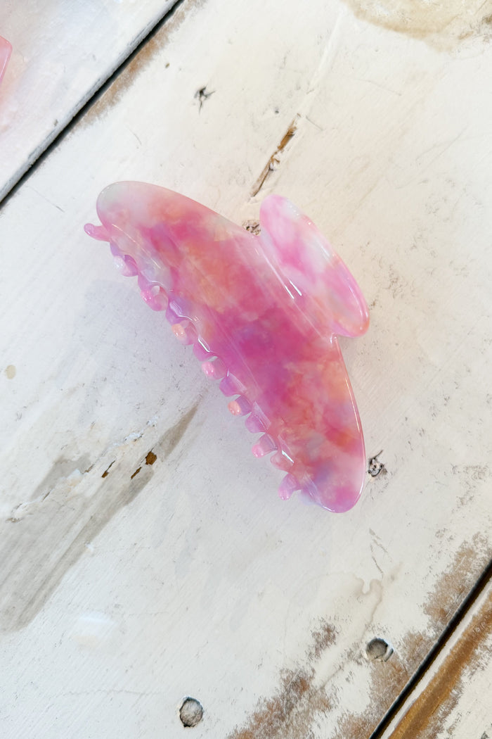 Pink Malibu Regular Claw Clip, claw clip, dallas boutique, boutique, adeline boutique