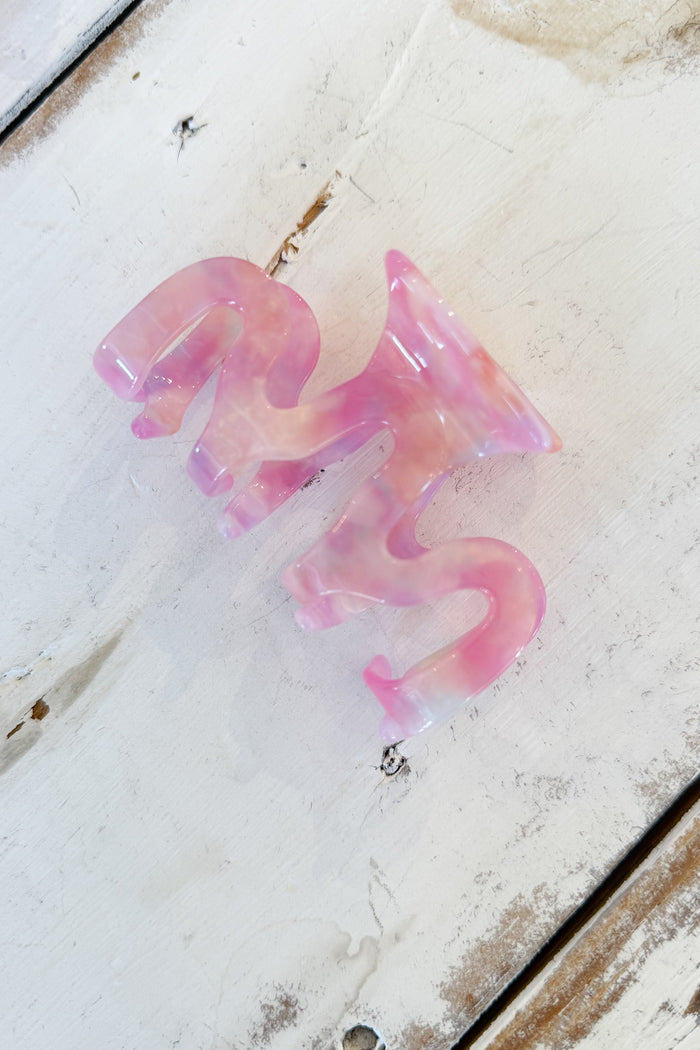 Pink Malibu Zig Zag Claw Clip, claw clip, dallas boutique, boutique, adeline boutique