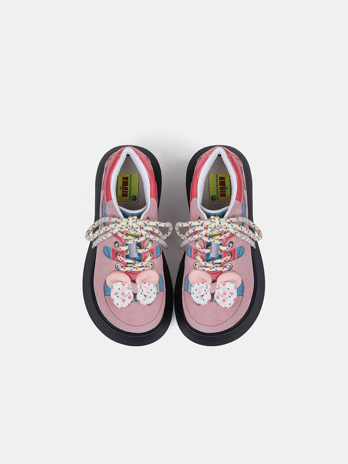 Pink Y2K Casual Flats with Round Toes