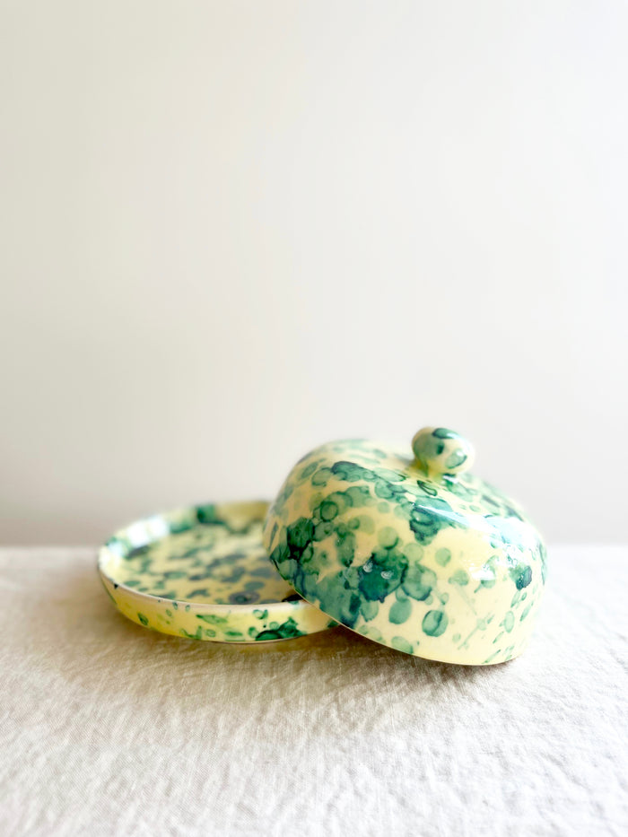 PRE-ORDER -Pompeii Covered Butter Dish - Emerald