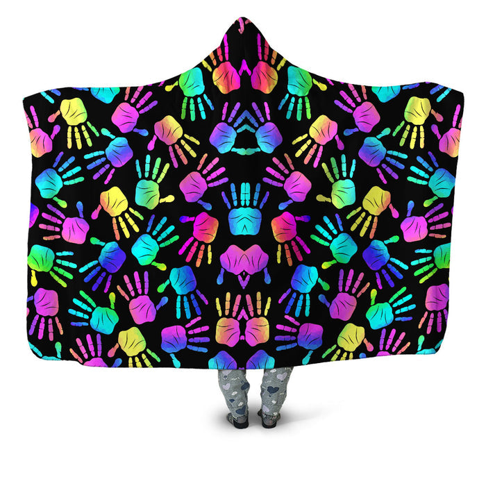 Rave Hands Hooded Blanket Sartoris Art Epic Hoodie