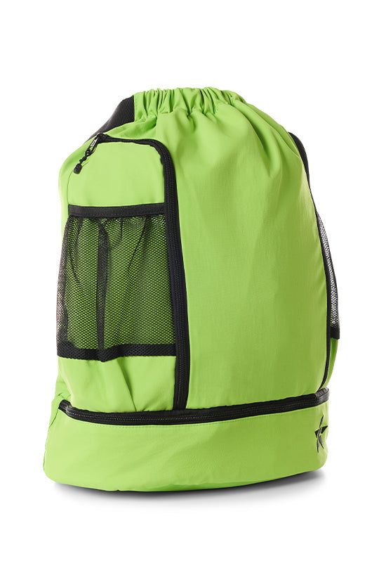 Rebel Drawstring Tote Bag in Lime Green