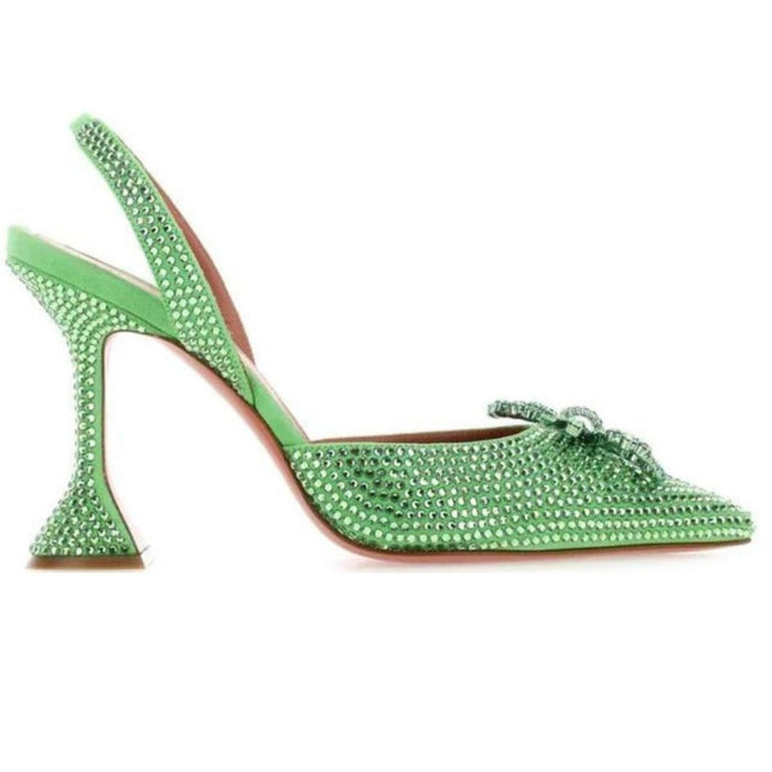 Amina Muaddi Rosie Embellished Bow Detailed Pumps - Runway Catalog