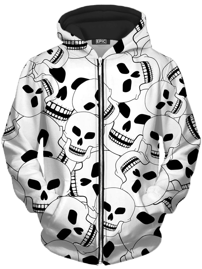 Skull Lovers 2 Unisex Zip-Up Hoodie Sartoris Art Epic Hoodie
