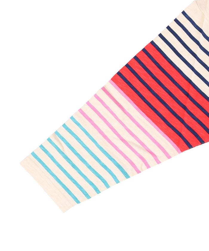 SNOOPY Striped Print Tee(LADIES)