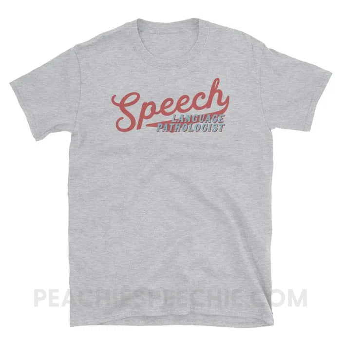 Sporty Speech Classic Tee - Sport Grey / S - T-Shirts & Tops peachiespeechie.com