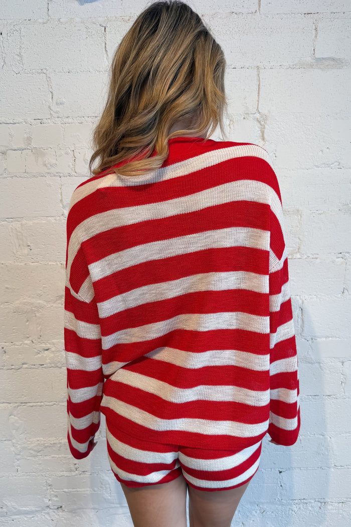 Staycation Stripe Sweater Top Back, adeline boutique, dallas boutique, boutique
