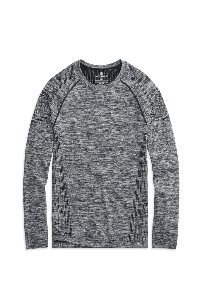 Charcoal Marl | Front view of Stealth Long Sleeve T-Shirt in Charcoal Marl