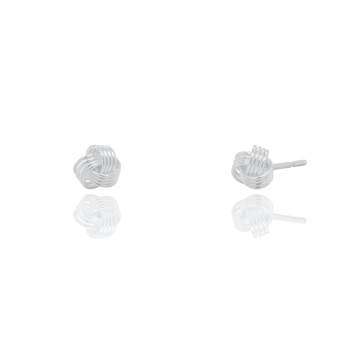 Sterling Silver Plain Love Knot Stud Earrings 6mm