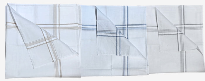 Striped Cotton Handkerchief | Satin Fold & Compact Yarn
