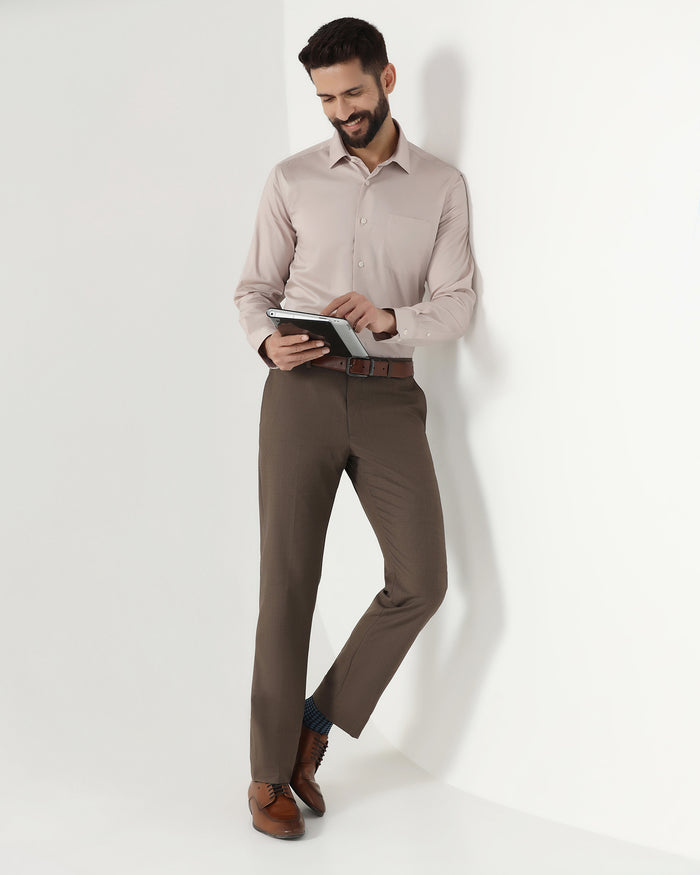 Tan Solid Shirt - Roger
