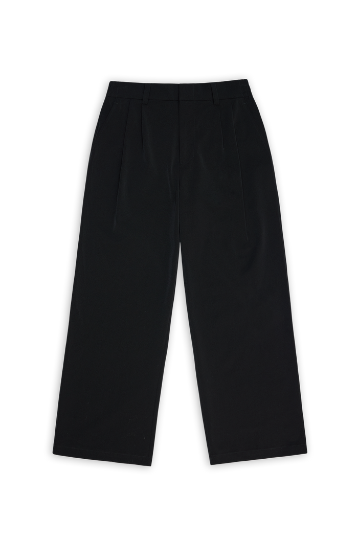 RAINS Tech Woven Pants Wide Black Pants