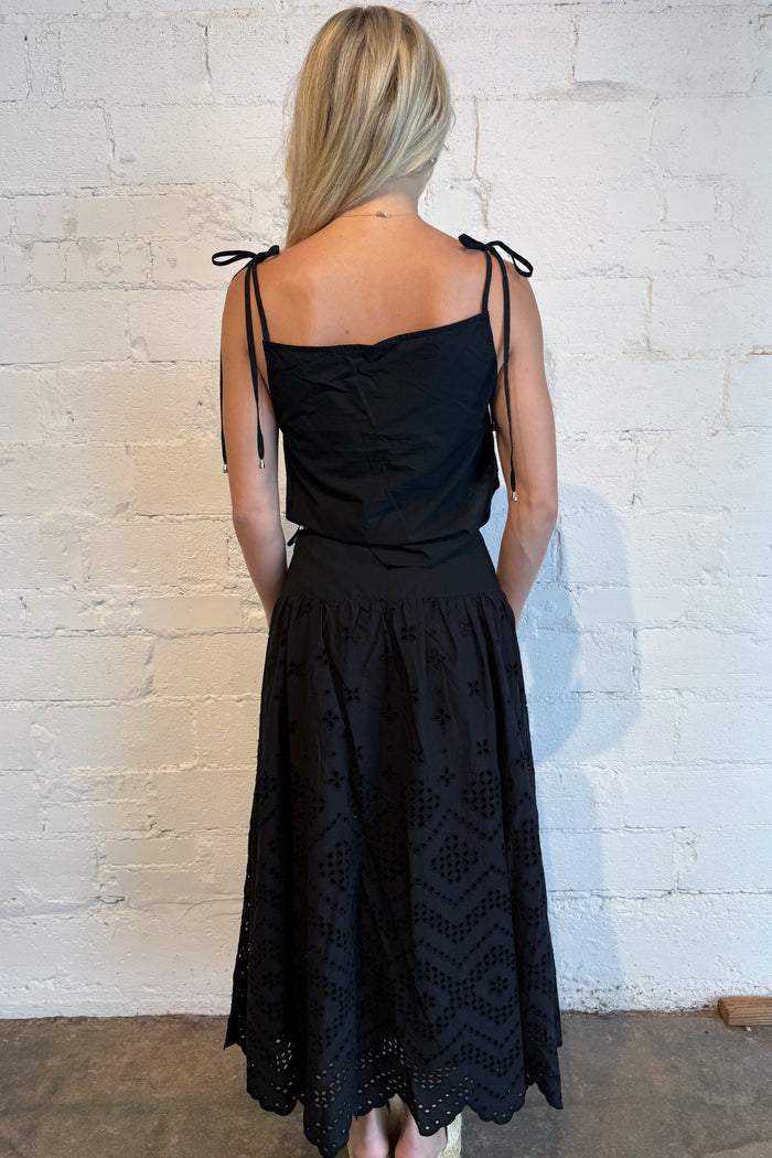 Uptown Girl Eyelet Top Back, adeline boutique, dallas boutique, boutique