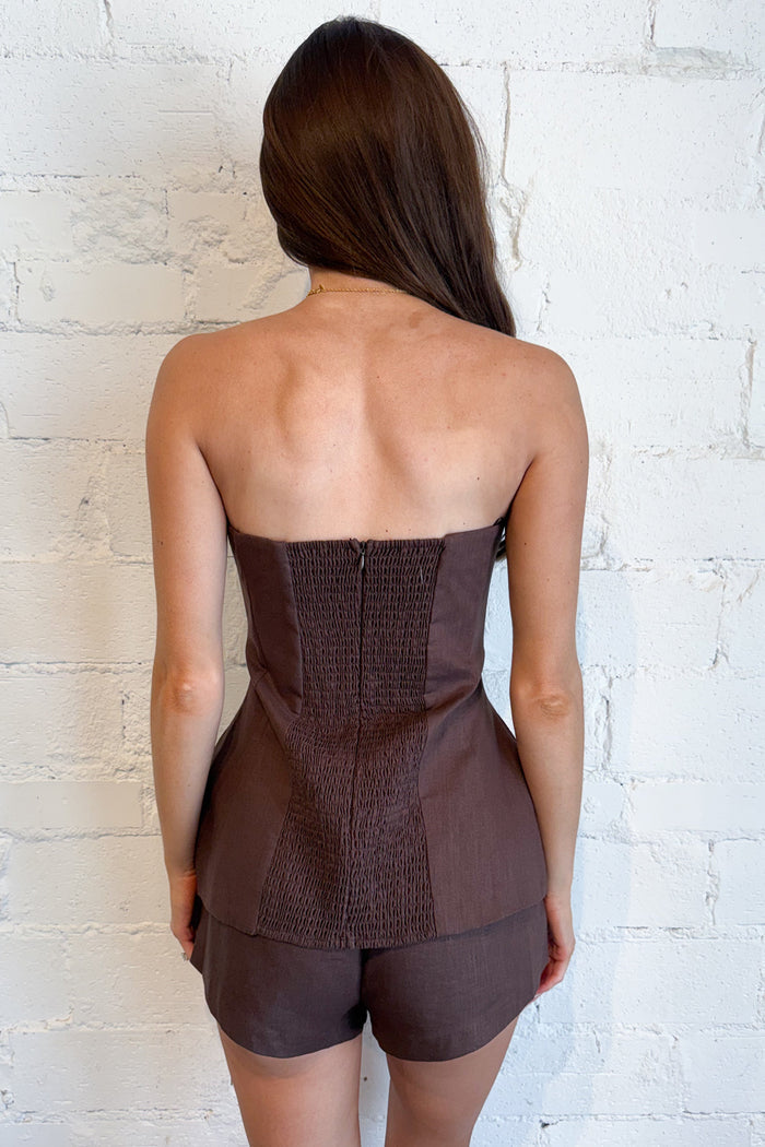 Weekend Getaway Top Brown Back, adeline boutique, dallas boutique, boutique