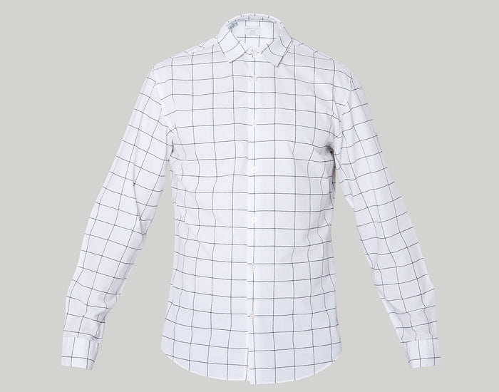 White Check Full Sleeves Shirt