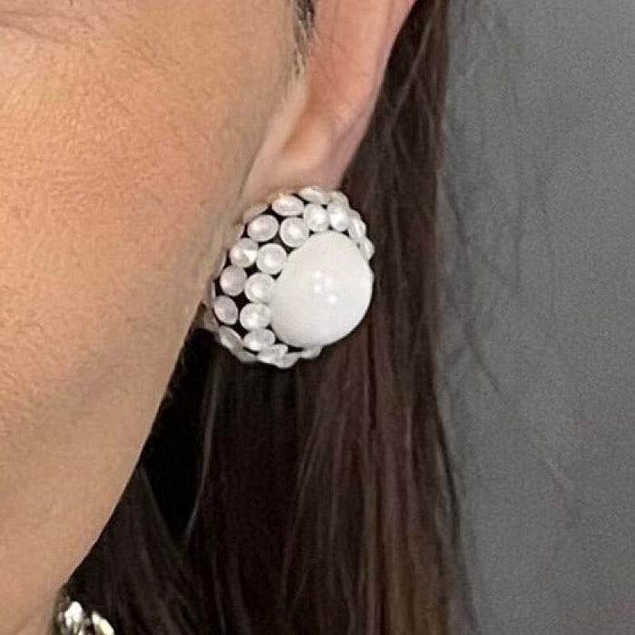 White Clip On Earrings