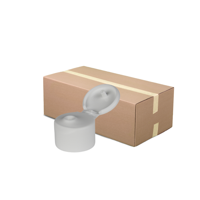 White Flip Top Cap - Smooth - 24mm (24/410) - FTS-24W1 (Full Carton of 2400)