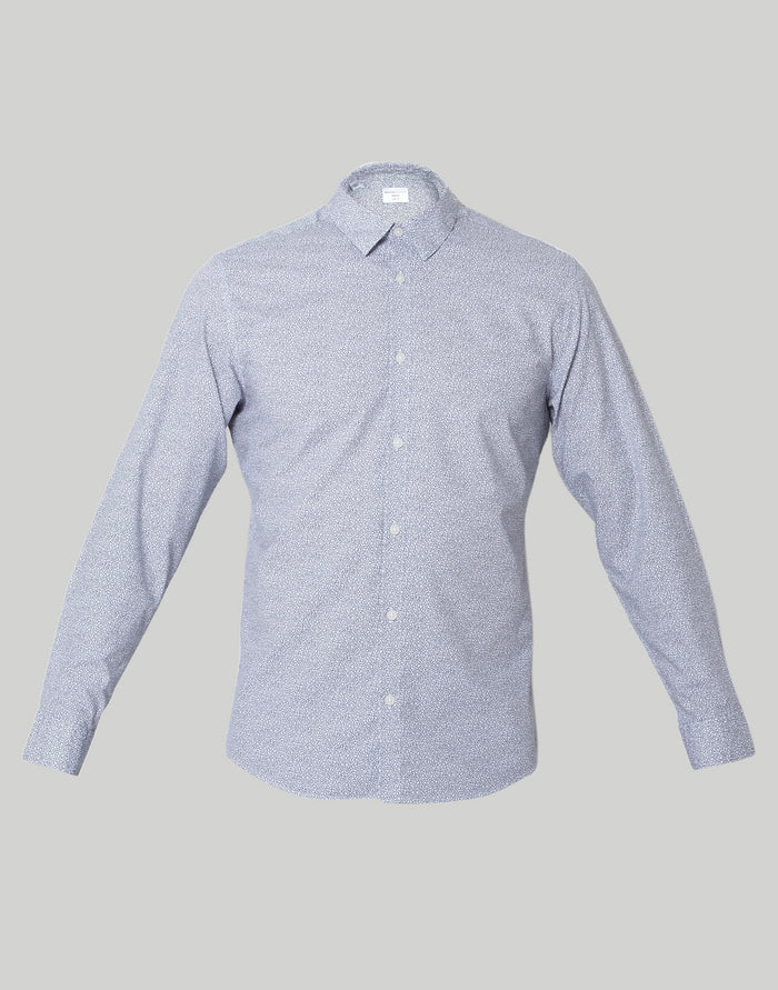 White Printed Full Sleeves Shirt
