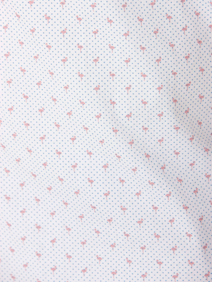 White Printed Short Sleeves Shirt
